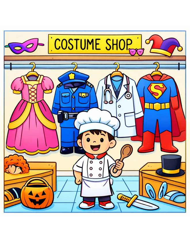 disegno di Negozio di vestiti di Carnevale  a colori