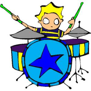 Disegno di Bambino alla Batteria a colori