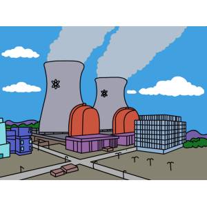 Disegno di Centrale Nucleare a colori