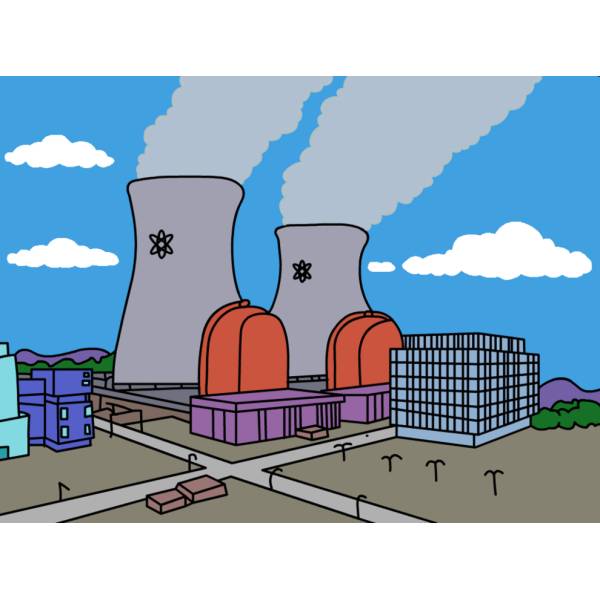 Disegno di Centrale Nucleare a colori