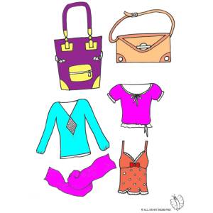 Disegno di Abiti da Donna a colori