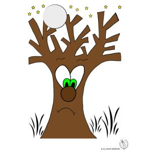 Disegno di Albero Luna e Stelle a colori