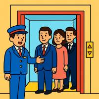 Disegno di Ascensore di un Hotel  a colori