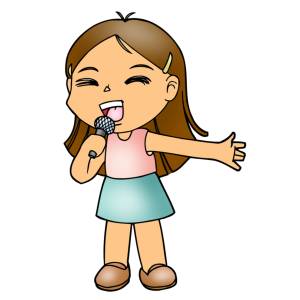 disegno di Bambina che Canta a colori