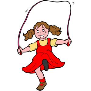 Disegno di Bambina che Gioca con Corda a colori