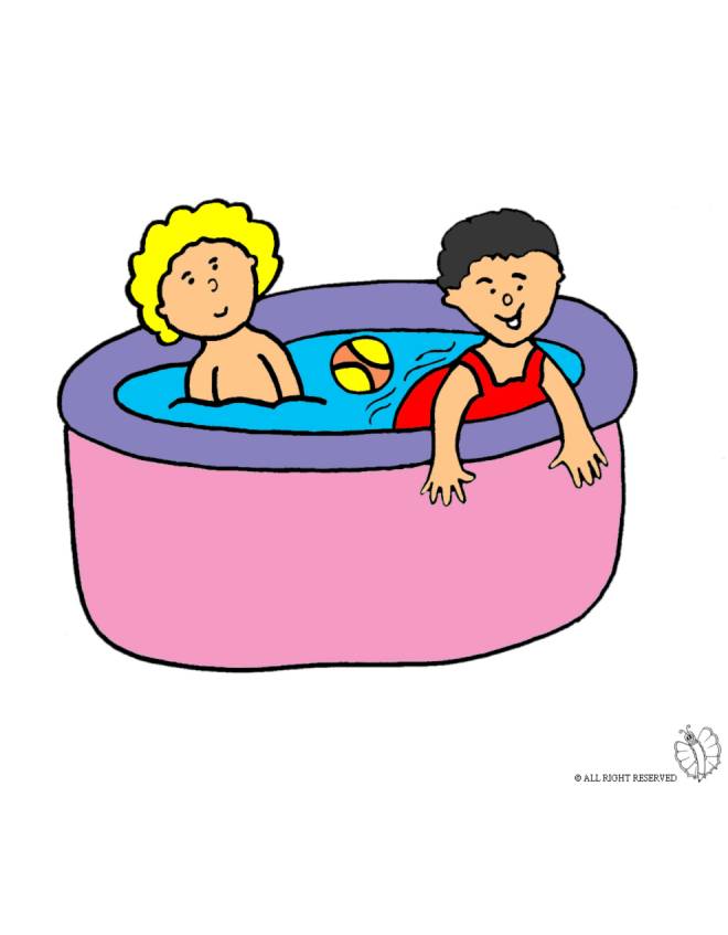 disegno di Bambini in Piscina  a colori