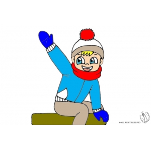 disegno di Bambino che Saluta a colori