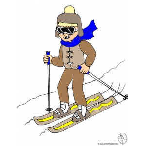 disegno di Bambino sugli Sci a colori