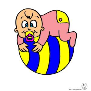 disegno di Bambino sulla Palla a colori