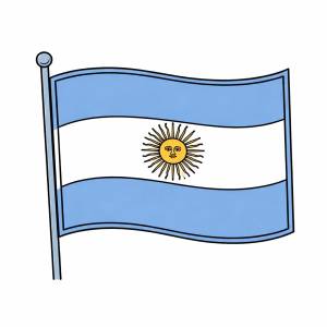 Disegno di Bandiera dell' Argentina  a colori