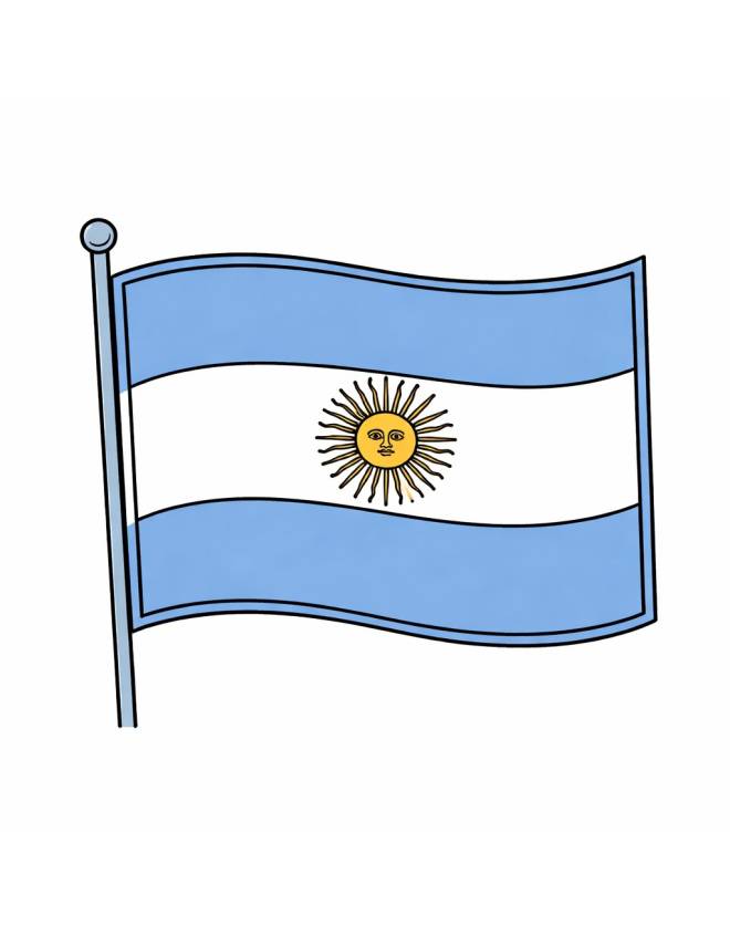 disegno di Bandiera dell' Argentina  a colori