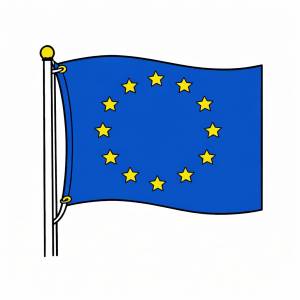 Disegno di Bandiera dell' Europa  a colori
