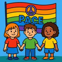 disegno di Bandiera della Pace a colori