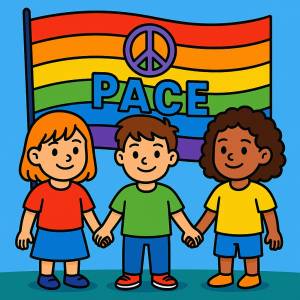 Disegno di Bandiera della Pace a colori