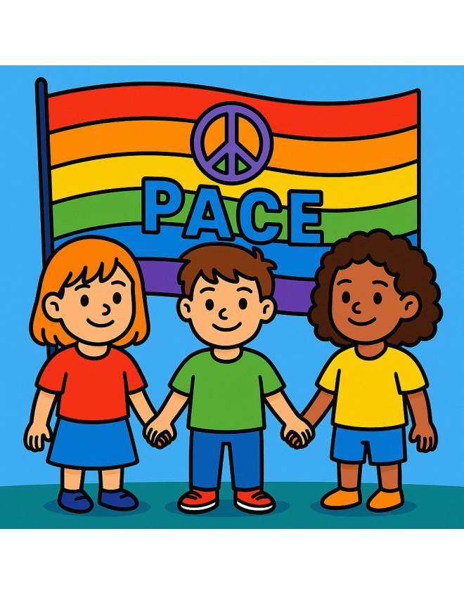 disegno di Bandiera della Pace a colori