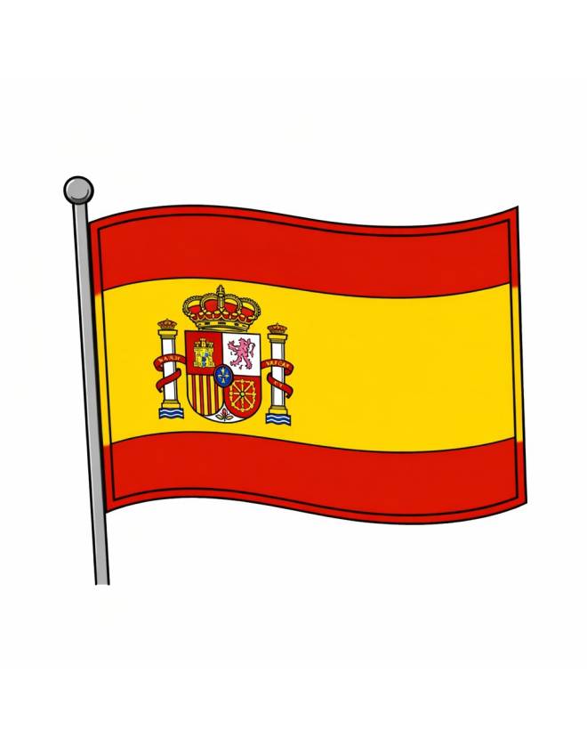 disegno di Bandiera della Spagna  a colori