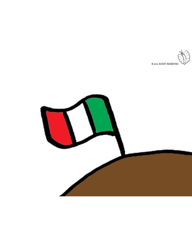 disegno di Bandiera sulla Montagna a colori