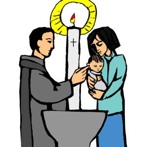Disegno di Battesimo a colori
