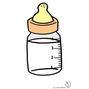 Disegno di Biberon con Latte a colori