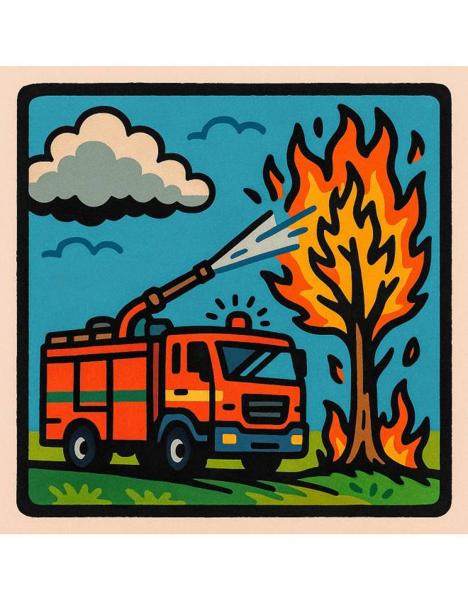 disegno di Camion dei Vigili del Fuoco a colori