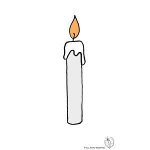 Disegno di Candela Accesa a colori
