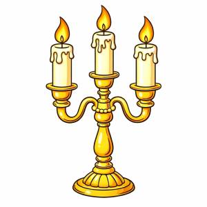 disegno di Candelabro con tre Candele a colori