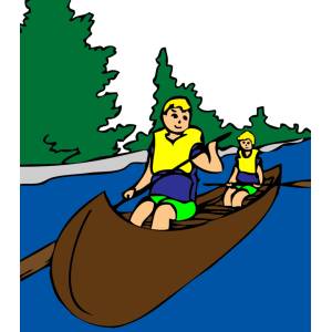 Disegno di Canoa sul Fiume a colori