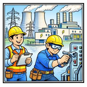 disegno di Centrale Elettrica  a colori