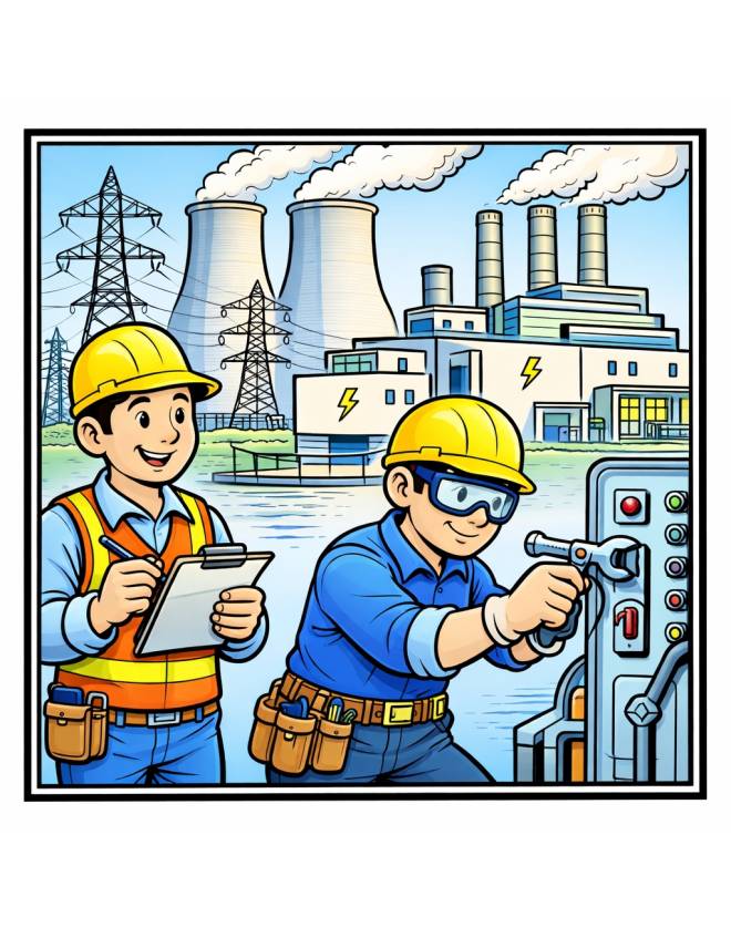 disegno di Centrale Elettrica  a colori