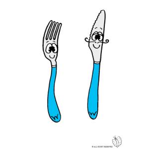 Disegno di Coltello e Forchetta a colori