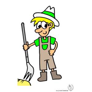 Disegno di Contadino a colori