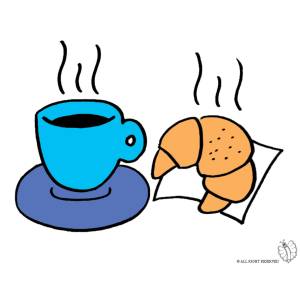 Disegno di Cornetto e Caffè a colori