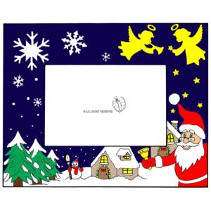 Disegno di Cornice di Natale Orizzontale a colori