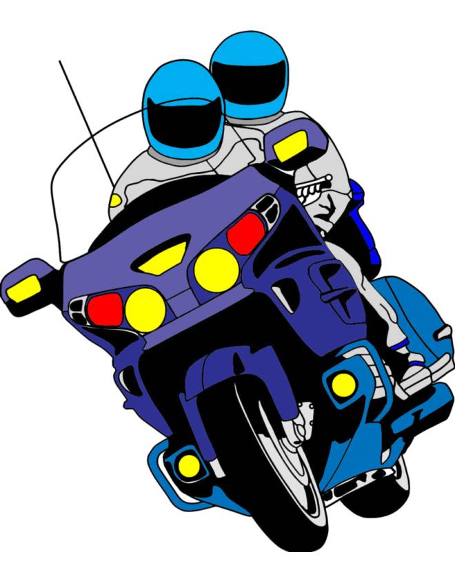 disegno di Motociclisti a colori