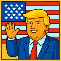 disegno di Presidente Donald Trump Stati Uniti d'America a colori
