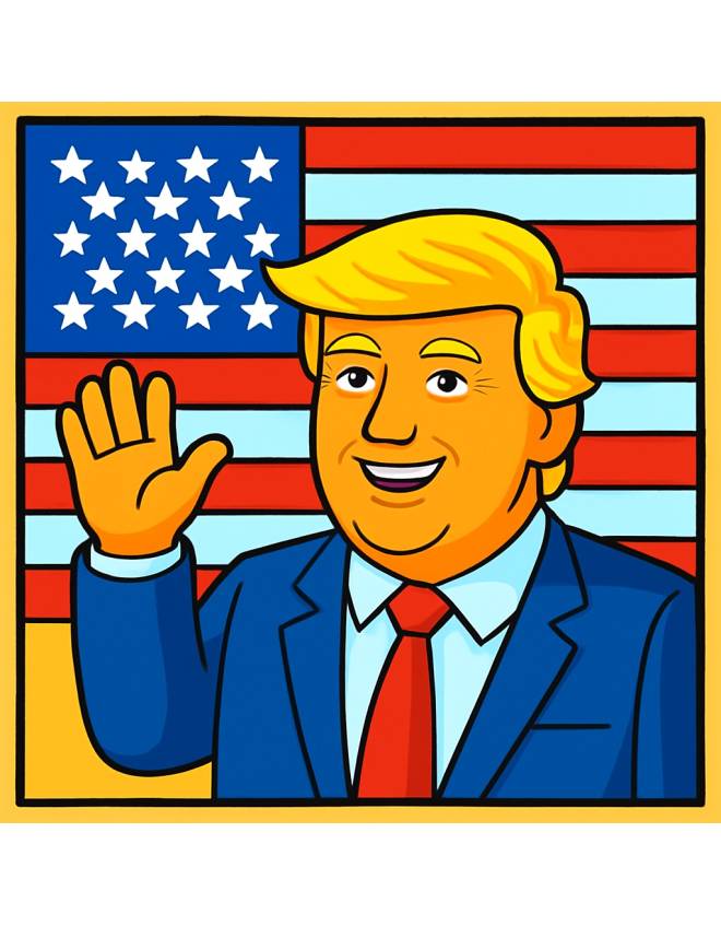 disegno di Presidente Donald Trump Stati Uniti d'America a colori