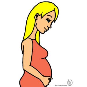 Disegno di Donna Incinta a colori