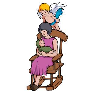 Disegno di Angelo Custode a colori