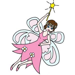 Disegno di Fatina con Bacchetta Magica a colori