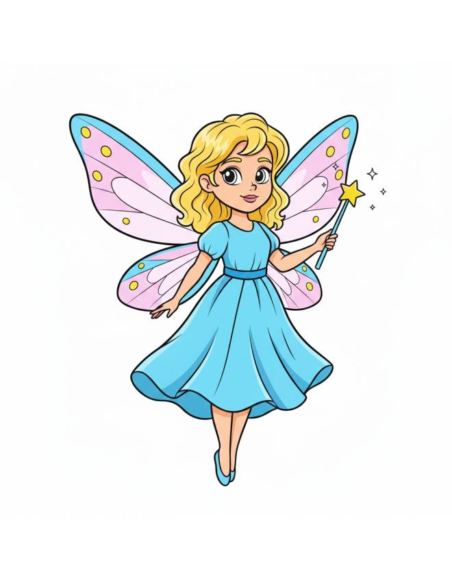 disegno di Fatina con le Ali a colori