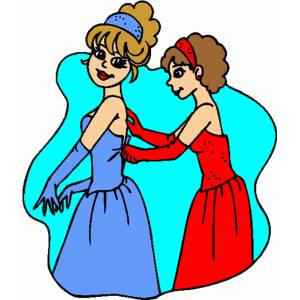 Disegno di Donne in Abito da Sera a colori