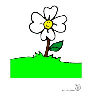 Disegno di Fiore nel Prato a colori