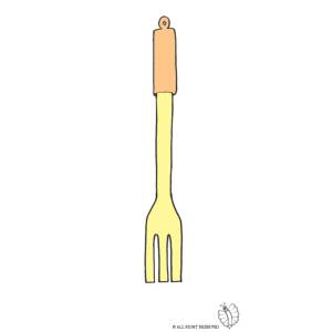 Disegno di Forchetta di Legno a colori