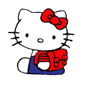 Disegno di Hello Kitty con Zainetto a colori