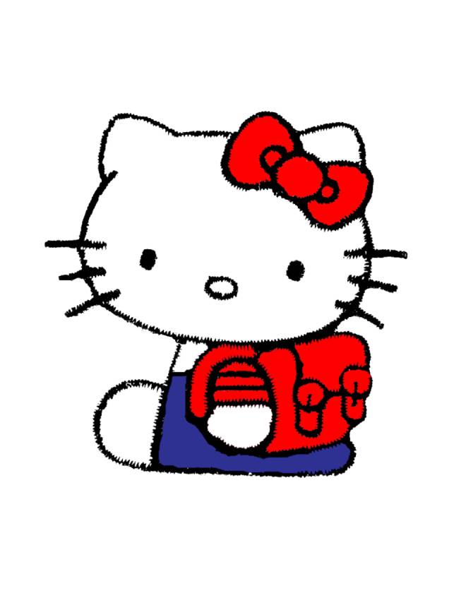 disegno di Hello Kitty con Zainetto a colori