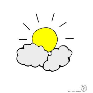 Disegno di Il Sole e le Nuvole a colori