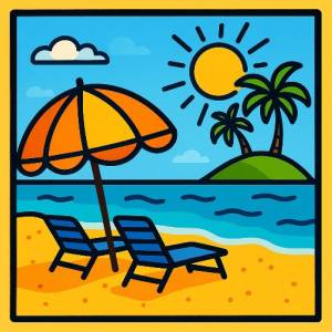 Disegno di Isola Deserta a colori