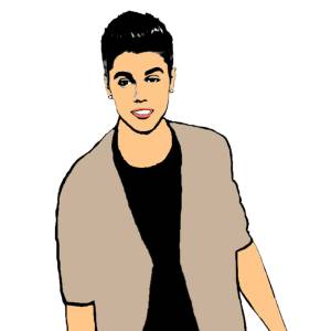 Disegno di Justin Bieber a colori
