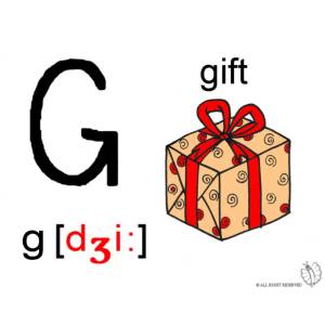 Disegno di Lettera G Alfabeto Inglese a colori