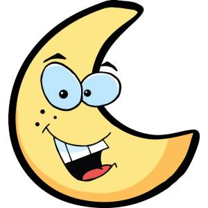Disegno di Luna con Sorriso a colori